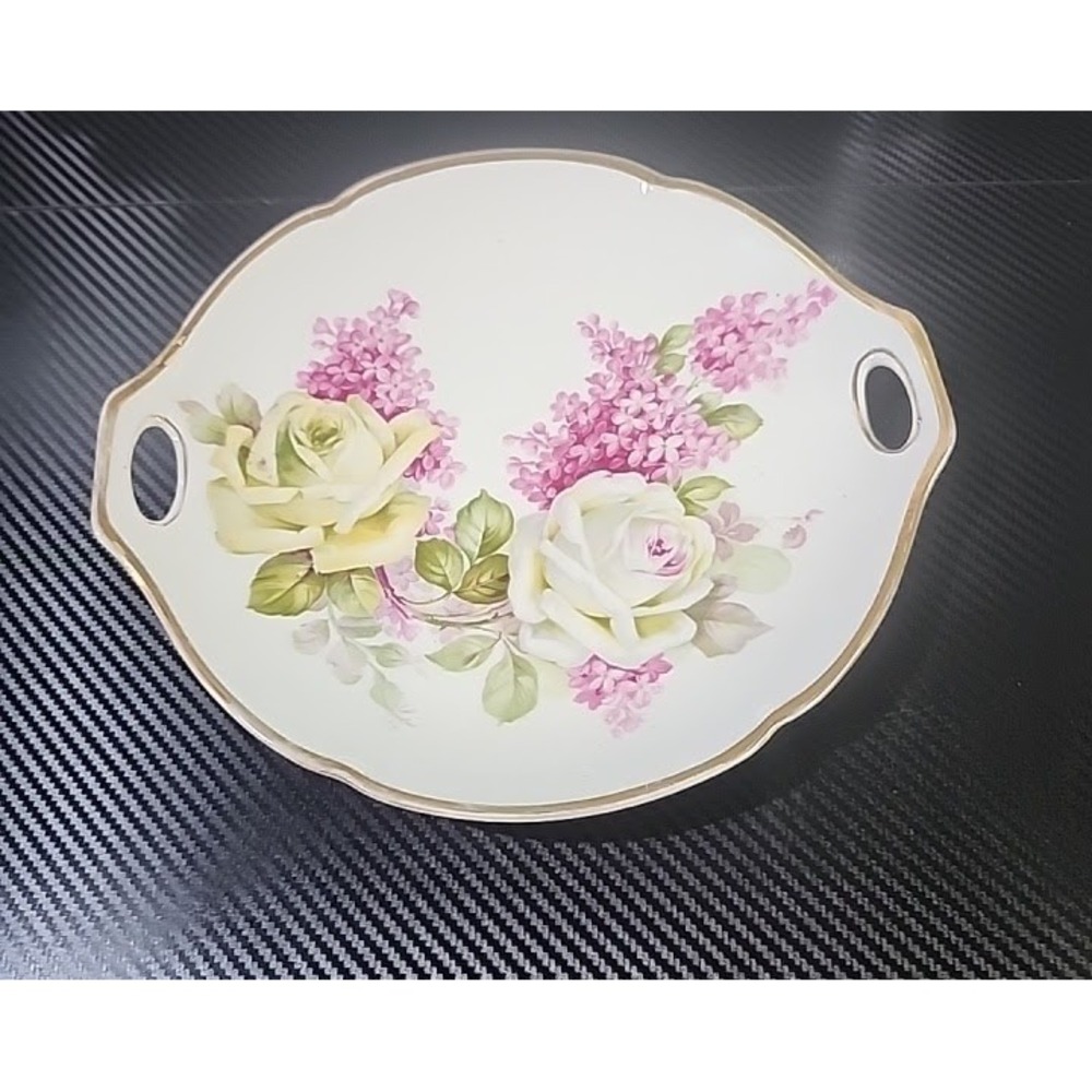 Antique Victorian Plate Prince Regent Bavaria Floral Porcelain 10"